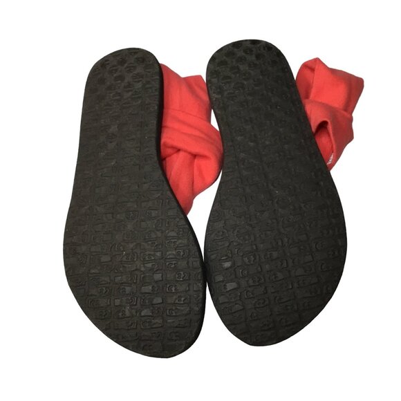 Sanuk Yoga Sling Ella Sandals Melon Cloth Upper Ladies Size 6 - Picture 2 of 4